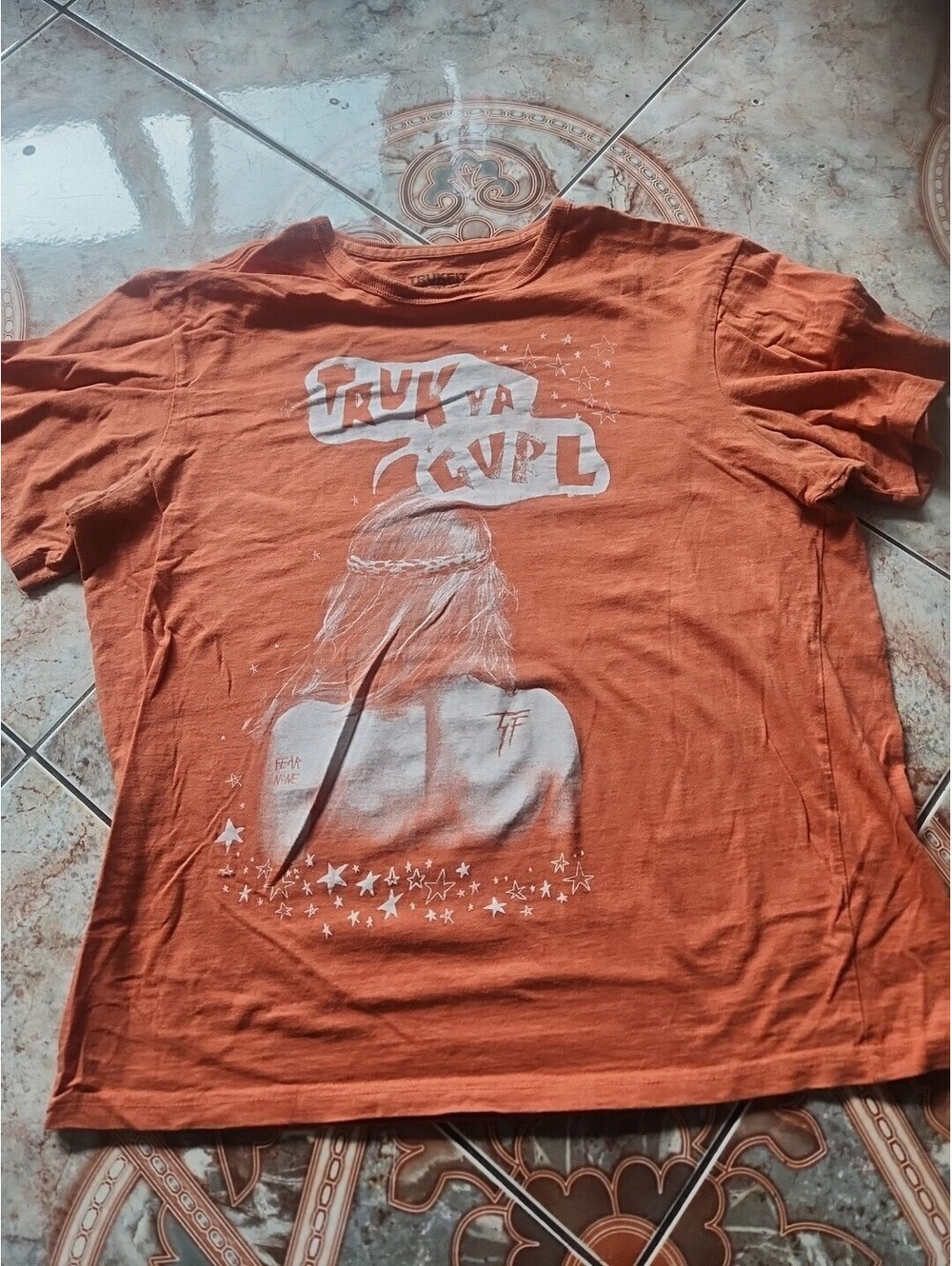 Trukfit Truk Ya Gurl Graphic Men’s XL Short Sleeve T-Shirt Orange Lil Wayne